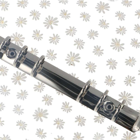 A6 PVC Binder Cover,Clear Daisy A6 Binder Cover Refillable Notebook Binder,Notebook Loose Leaf Binder with Snap Button,for Travel, Office Supplies...