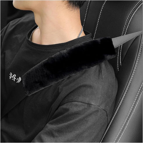 2PCS Car Seat Belt Cover Pad, Soft Auto Seatbelt Protector for a More Comfortable Driving, Fluffy Plush Seatbelt Shoulder Pad for All Vehicles and...