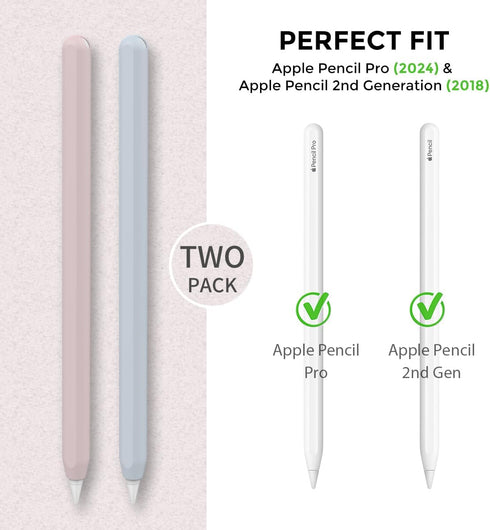 AhaStyle Silicone Case for Apple Pencil 2nd Generation & Apple Pencil Pro (2024) Sleeve Skin Ultra Thin Apple Pencil Protective Cover Compatible w...