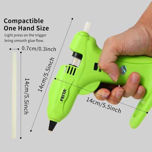 Cordless Hot Melt Glue Gun Kit - FEITA USB Rechargeable 2650mAh Battery Mini Glue Gun with 30pcs Glue Sticks - Wireless small Glue Guns with barb ...