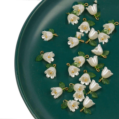 30PCS Charms Pendants, Flower Beads, DIY Crafts Bracelet Making Kit, Spacer Loose Beads Lampwork Beads for DIY Bracelets Earring Jewelry Making...