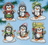 Design Works Crafts, 3-1/2" Each Cross Stitch Ornament Kit, Penguins on Ice...