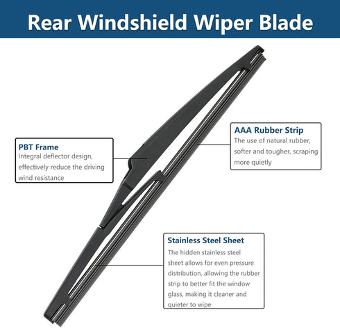 Rear Windshield Wipers Blade Arm Set for Kia Soul 2010-2019 / Kia Soul EV 2015-2019 Back Glass Wiper Arm Blade Replacements All Seasons Fit,Replac...