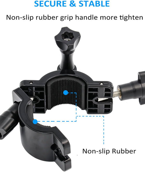 Pipe clamp Mount, Bike Handlebar Camera Mount for GoPro Hero 9/8/7/6/5/4/3+/3/2/1...