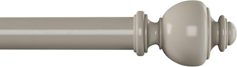 Bedford Home 1-Inch Curtain Rod- Decorative Modern Urn Finials & Hardware- For Home Decor in Bedroom, Living Room & Kitchen, 48-84-Inch (Gray)...
