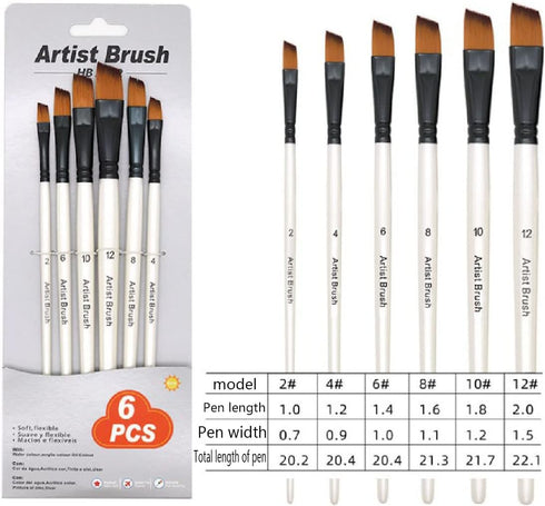 Brush Set, 4 Packs of 24 Nylon Brushes, Suitable for Professional Sets of Multi-Purpose Oil Painting Watercolor Artists, Miniature Details and Roc...
