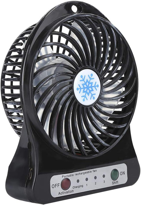 CCYLEZ Mini Table Fan,3 Speed Adjustable Baby Bed Car Seats Fan,USB Rechargeable battery Operated Small Fan Circulator,for Summer Gift(Black)...