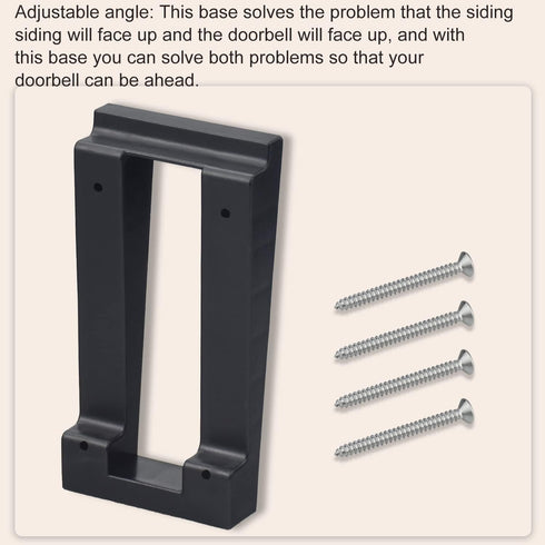 Video Doorbell Vinyl Siding Mounting/Adapter Angle Adjustment Plate W/Hardware, for Ring 2, Ring 3, Ring 3 Plus Video Doorbell fit Standard Style ...