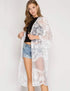 Romanstii Women's Lace Cardigan Floral Crochet Sheer Beach Cover Ups Long Kimono...