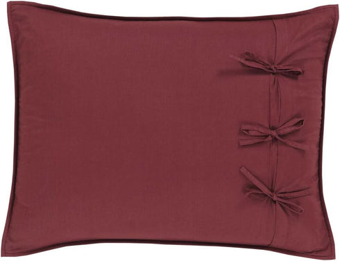 VHC Brands Ninepatch Star Hand Quilted Bedroom Decor, Standard Sham, Red, 21x27...