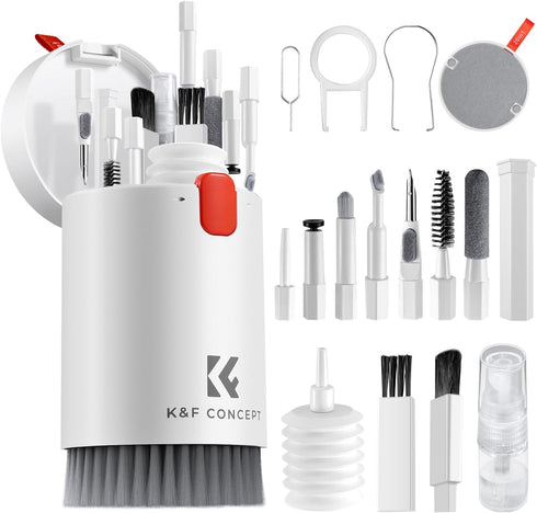 K&F Concept 20-in-1 Keyboard Cleaning Kit Laptop Cleaner, Multifunctional Electronic Device Cleaning Tool, for iPhone AirPods MacBook iPad, Camera...