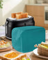 2 Slice Toaster Cover, Bread Machine Cover Pure Teal Green Solid Color Kitchen Appliance Dust Cover with Top Handle Fingerprint Protection Lightwe...