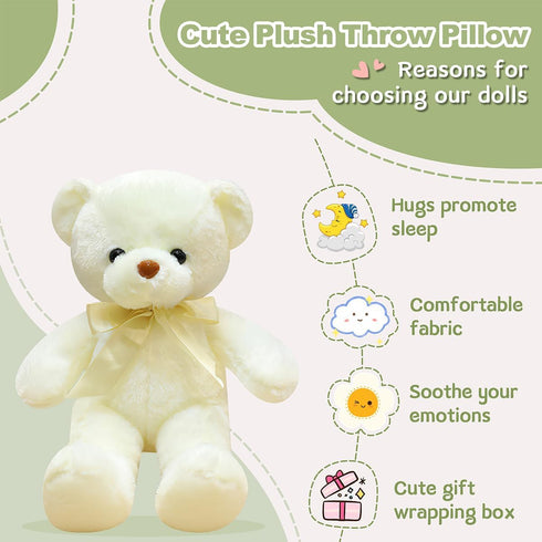 Teddy Bear Stuffed Animals, 13.4 inch Soft Cuddly Stuffed Plush Teddy Bear, Cute Plush Toys for Birthday Christmas New Year Valentine’s Day Weddin...