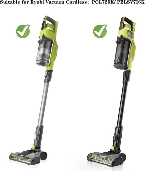 Heavy Duty Rubber Replacement Wheel Compatible For Ryobi Cordless Stick Vacuum,1 Pair Wheels With Added Rolling Patterns For Ryobi (Pcl720k / Pbls...