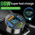 4 Ports USB Car Charger Adapter, Auto Portable PD 3.1/QC 3.0 Fast Charge Cigarette Lighter with Flush Fit Charging Plug, Compatible with iPhone 14...