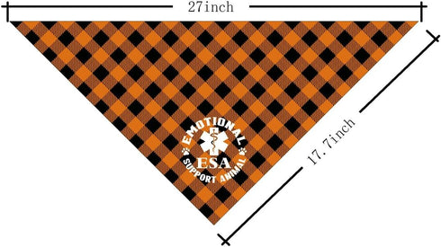 Dog Bandana, Emotional Support Animal Dog Bandana, Dog Scarf Classical Plaid Printing, Dog Scarf Accessories, Dog Bandana Pet Scarf, ESA Pet Scarf...