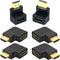 6Pack 3D and 4K HDMI Angled Adapter Combo 2 Pcs 90 and 270 Degree 4 Pcs Vertical Flat Left and Right 90 Degree Male to Female HDMI Adapter TV Conn...