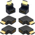 6Pack 3D and 4K HDMI Angled Adapter Combo 2 Pcs 90 and 270 Degree 4 Pcs Vertical Flat Left and Right 90 Degree Male to Female HDMI Adapter TV Conn...