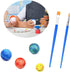 hesmartly 60 Pack Craft Foam Balls,White Polystyrene Smooth Round Balls, 6 Sizes Foam Balls and 2 Pieces Painting Brushes for DIY Projects Arts an...