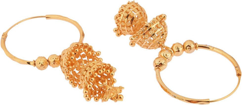 Efulgenz Indian Earrings for Women Indian Hoop Earrings Indian Jhumka Earrings Set Indian Jewelry Traditional Gold Tone Hoop Jhumka Jhumki Dangle ...