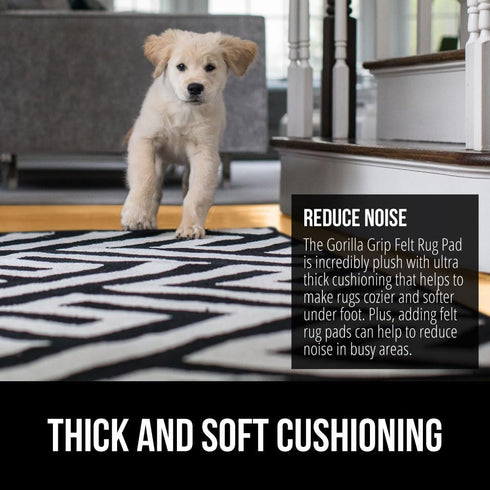 GORILLA GRIP Felt and Natural Rubber Stay in Place Slip Resistant Rug Pad, 1/4in Thick, 2x3 FT Protective Padding Under Area Rugs, Cushioned Gripp...
