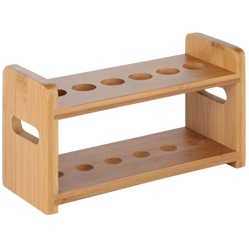 Lily's Home Bamboo Test Tube Vial Shot Glasses Holder Rack, Great as Pen Stand, Made from Bamboo with Built-In Handle, Rack Only, Glass Tubes NOT ...