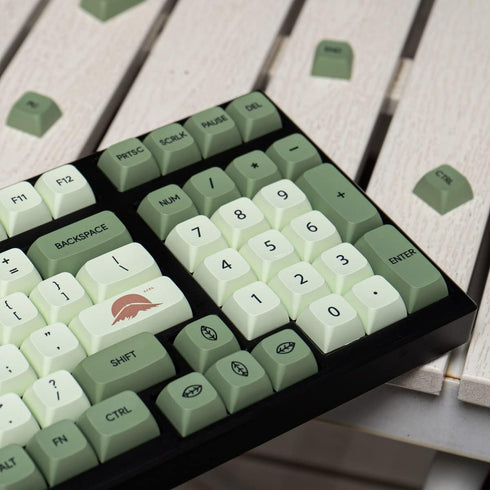 mintcaps Matcha Green PBT Keycaps Set 124 Keys XDA Profile Cute Keycaps Custom Dye-Sublimation Keyboard Keycaps for 60% 65% 70% 75% 100% Cherry Ga...
