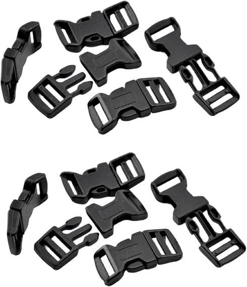 JGFinds Paracord Bracelet Clasps - 48 Pack, Upto 15mm Strap Medium, Black Plastic Paracord Bracelet Clips and Buckles, 29mm (1 3/4") x 16mm (7/8")...