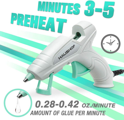 HAUSHOF Mini Hot Glue Gun Kit with Hot Glue Sticks (20-Piece), for Home Decoration & Crafts & Quick Repairs, 20W, 120V...