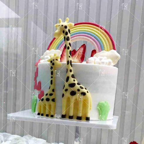 2Pcs/Set Mother & Son Giraffe Fondant Molds Animal Silicone Gum Paste Sugarcraft Paper Clay Mold Cake Decorating Tool...