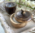 Decorative Rustic Wooden Sugar Bowl With Lid Wide Mouth Candy Treat Jar Spice Jar Holder Condiment Nuts Serving Bowl Pot Salt Spice Herb Loose Lea...