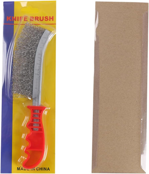 SH-RuiDu Wire Scratch Brush for Cleaning Rust, Heavy Duty 0.3mm Stainless Steel Wire Scratch Brush with Plastic Handle Rust Remover Brush for Rust...