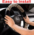 Plush Cheetah Car Steering Wheel Cover Luxurious Leopard Print Universal Fit for Car SUV Warm Soft Anti-Slip (Black Yellow)...