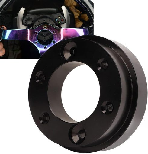 Steering Wheel Adapter Plate Kit, 70mm Aluminium Alloy Steering Wheel Hub Adapter Plate Car Modification Part Replacement Fit for G29 G920 13 14in...