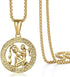 Gold Plated Zodiac Sign Pendant necklace for Women Men Leo AriesConstellation Horoscope Pendant Stainless Steel Box link Chain 22inch...