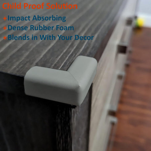 Sharp Edge & 16.2ft Furniture Safety Guards | Protective Foam Cushion | 15ft Bumper 4 Adhesive Childsafe Corners | Baby Child Proofing Foam Set an...