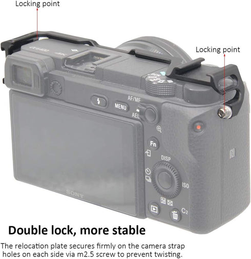 Dual Cold Shoe Adapter Relocation Plate, Easy Hood Microphone Extension Cold Shoe Mount Bracket for Sony Alpha A6400 ILCE-6400 Camera, Vlogging Vi...