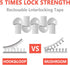 Dual Lock Fastener,2in x 4in 4pcs Reclosable Interlocking Tape Heavy Duty Adhesive Hook Lock Sticky Back Mushroom Mounting Tape,White Color,for In...