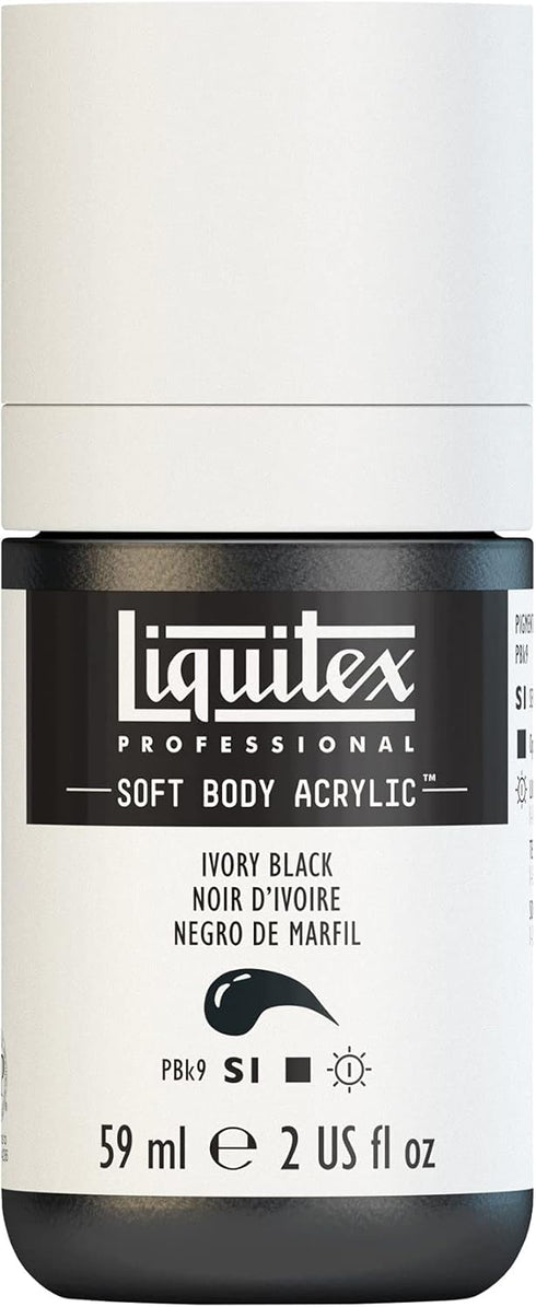 Liquitex Professional Soft Body Acrylic Paint, 59ml (2-oz) Bottle, Ivory Black...