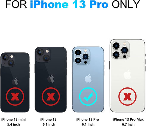 Nvollnoe for iPhone 13 Pro Case with Card Holder Heavy Duty Protective Dual Layer Shockproof Hidden Card Slot Slim Wallet Case for iPhone 13 Pro f...