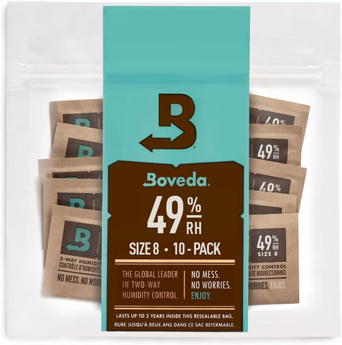 Boveda 49% Two-Way Humidity Control Packs for Music Bows & Small Woodwinds – Size 8 – 10 Pack – Moisture Absorbers for Small Instrument Cases – Hu...