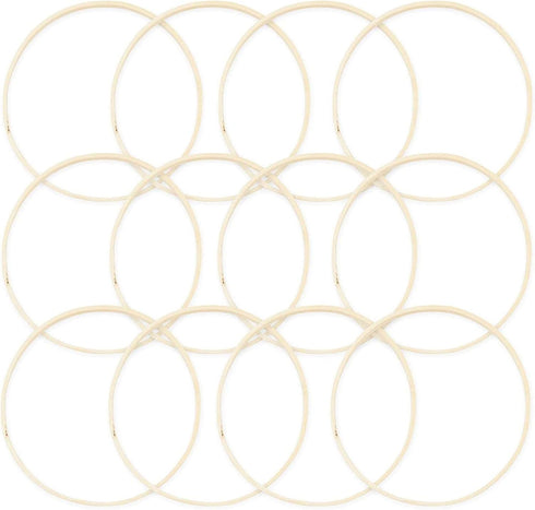 Bamboo Rings for Crafts, Macrame, and Dreamcatchers (9 in, 12 Pack)...