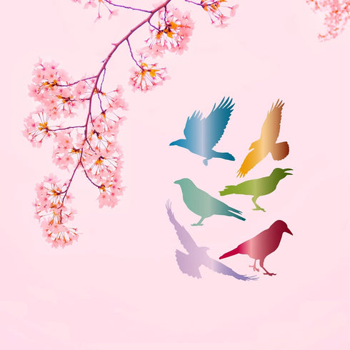 FINGERINSPIRE Crow Stencil 11.7x8.3 inch Raven Stencil Primitive Flying Raven Pattern Stencil Reusable Crow Painting Stencil DIY Craft Stencils fo...