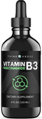 Liquid Vitamin B3 (as Niacinamide) Supplement - Non Flush Form of Niacin - Convenient Niacin Drops for Women and Men - 4 oz (120ml)...