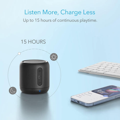 Anker Soundcore Mini, Super-Portable Bluetooth Speaker with FM Radio, 15-Hour Playtime, 66 ft Bluetooth Range, Enhanced Bass, Noise-Cancelling Mic...