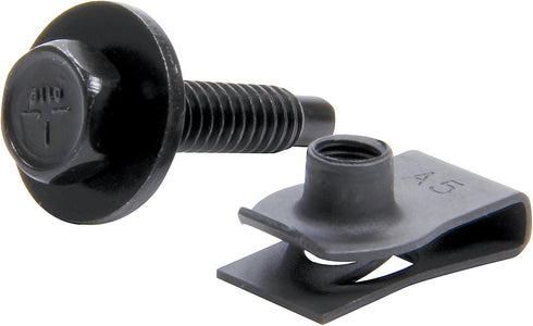 Allstar Performance ALL18558 Body Bolt Kit with Clips, (Pack of 10), Black, 10 Pack...