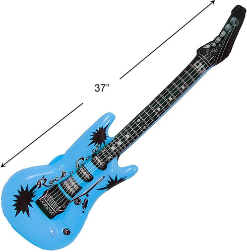RockStar Dream Blue Inflatable Guitar - 37", 1 Count - Premium Design, Durable Material - Ideal For Party Fun & Unique Photo Props...