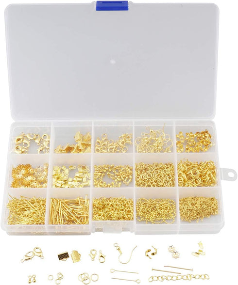 ALLinONE Jewelry Making Supplies Kit Jewelry Findings Necklace Earring Repair Kit for DIY Craft Jewelry Making (Gold)...