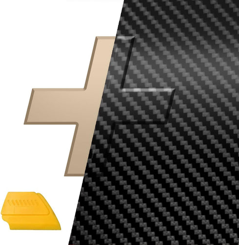 VViViD Auto Emblem Car Wrap Vinyl, Black Carbon Fiber, Compatible with Chevy Bowtie Logo 11.8 Inches x 4 Inches Sheets (x6) + Squeegee...