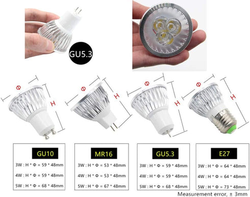 GU5.3 LED Bulbs MR16/GU5.3 3W LED Spotlight,3W(Equivalent 20W-35W Halogen Bulb Replacement) Warm White 3000K LED Spot Light Bulbs for Landscape Re...